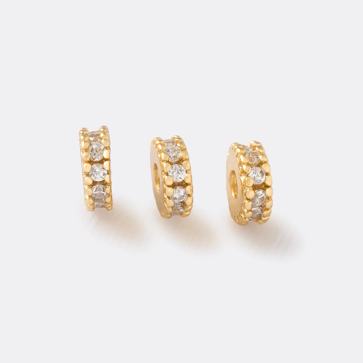 Herraje Rondel circonias 5mm x 3U CRISTAL